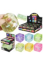 Load image into Gallery viewer, Fine Iridescent Glitter Cube Maltose Putty Filled Squishy