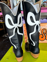 Load image into Gallery viewer, Black &amp; White Bow Boots
