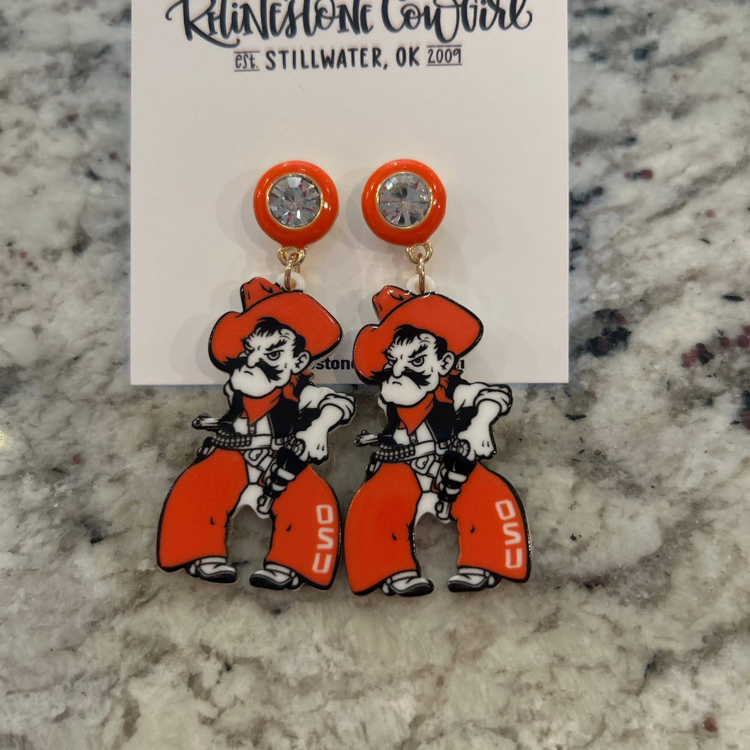 Pistol Pete Orange Earrings