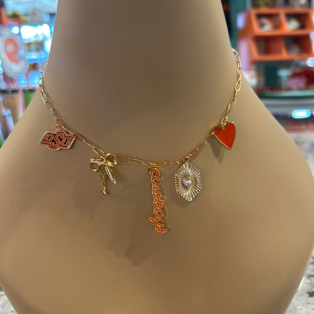 OSU Paper Clip Charm Necklace