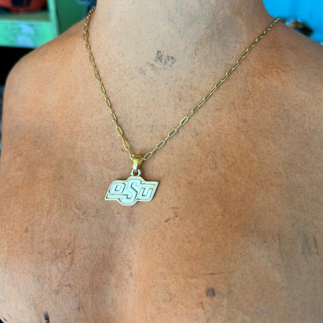 Gold Plated OSU Pendant Necklace