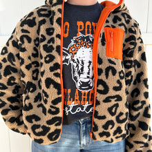 Load image into Gallery viewer, Cheetah and Orange Hooded Jacket
