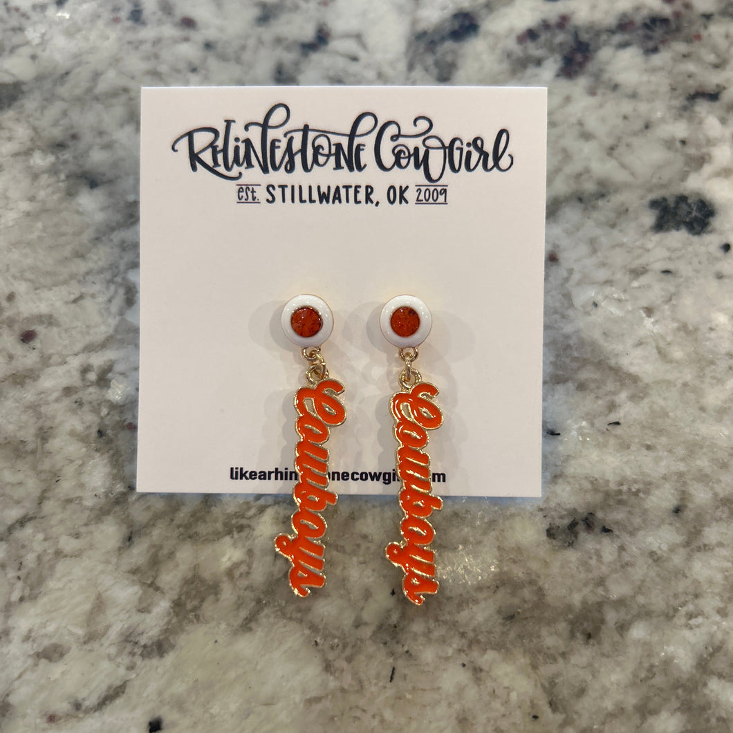 Orange Cowboys Earrings