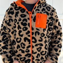 Load image into Gallery viewer, Cheetah and Orange Hooded Jacket
