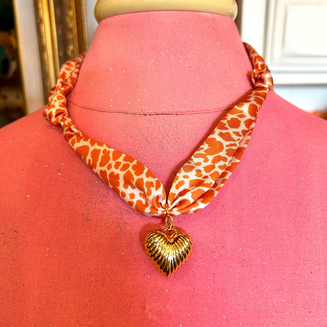 Scarf Charm Necklace Leopard