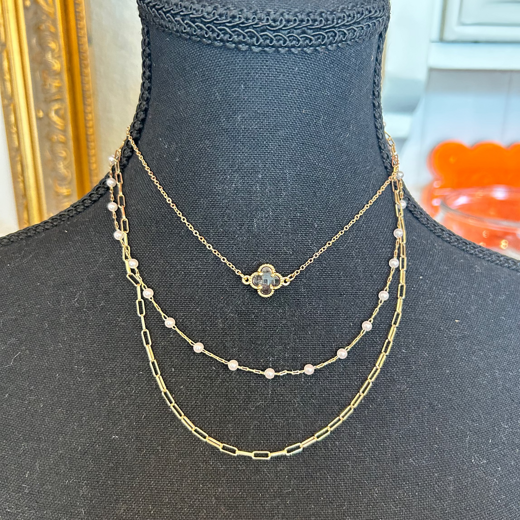 Gold 3 Stack Necklace