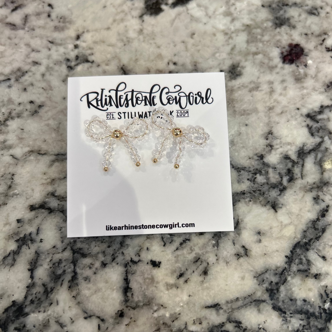 Beaded Bow Earrings