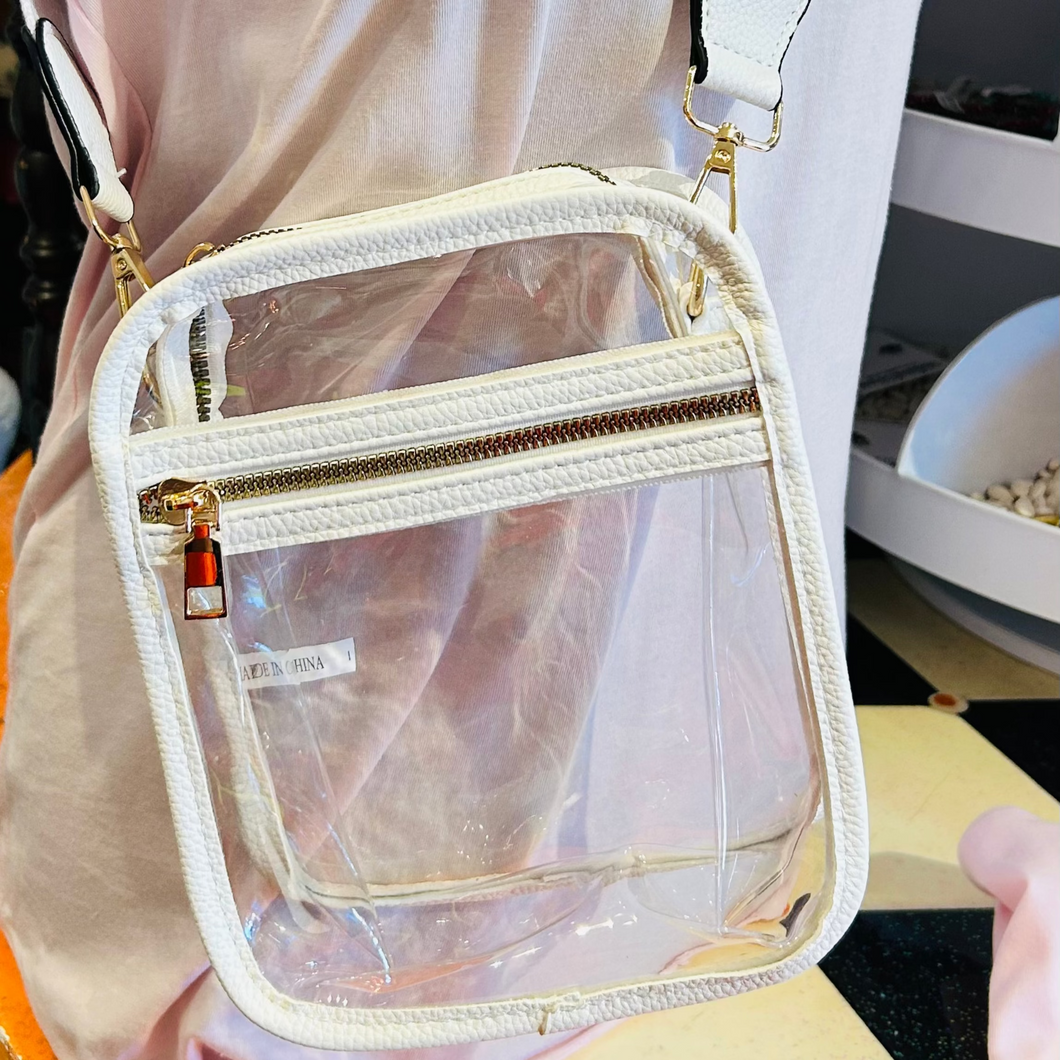 White-Clear Cross Body Mini Bag