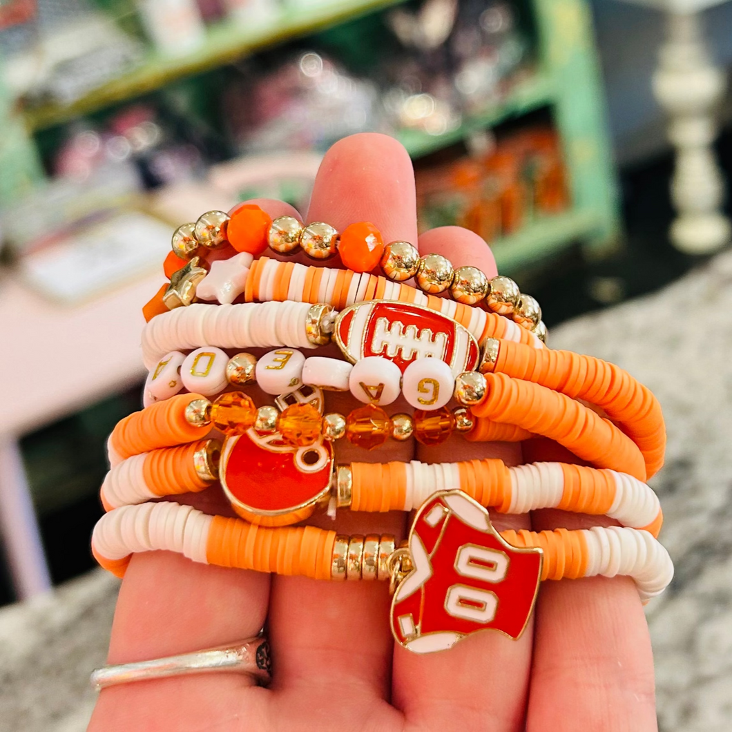 Game Day Orange Bracelet Set