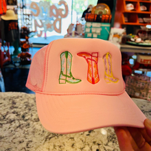 Load image into Gallery viewer, Multi-Colored Boot Trucker Hat
