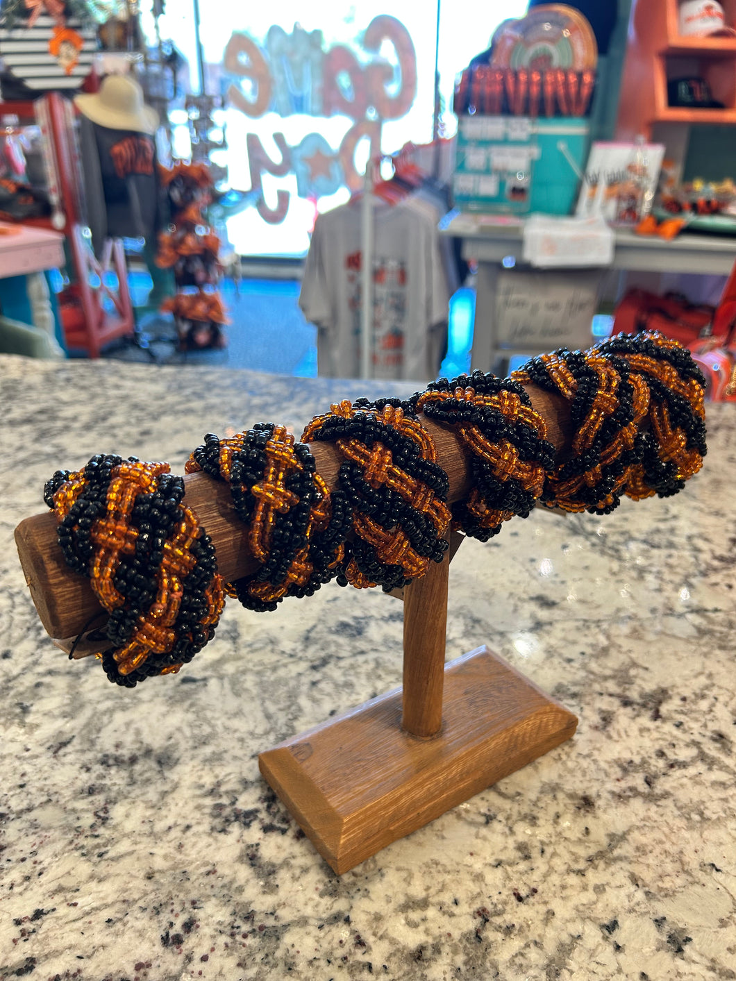 Braided black and orange Bracelet