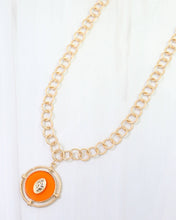 Load image into Gallery viewer, Moree Circle Pedant Link Necklace Orange
