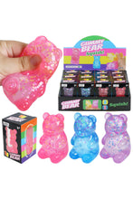 Load image into Gallery viewer, Star Confetti Teddy Bear Thick Maltose Putty Filled Squishy

