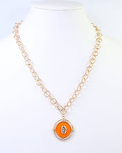 Load image into Gallery viewer, Moree Circle Pedant Link Necklace Orange
