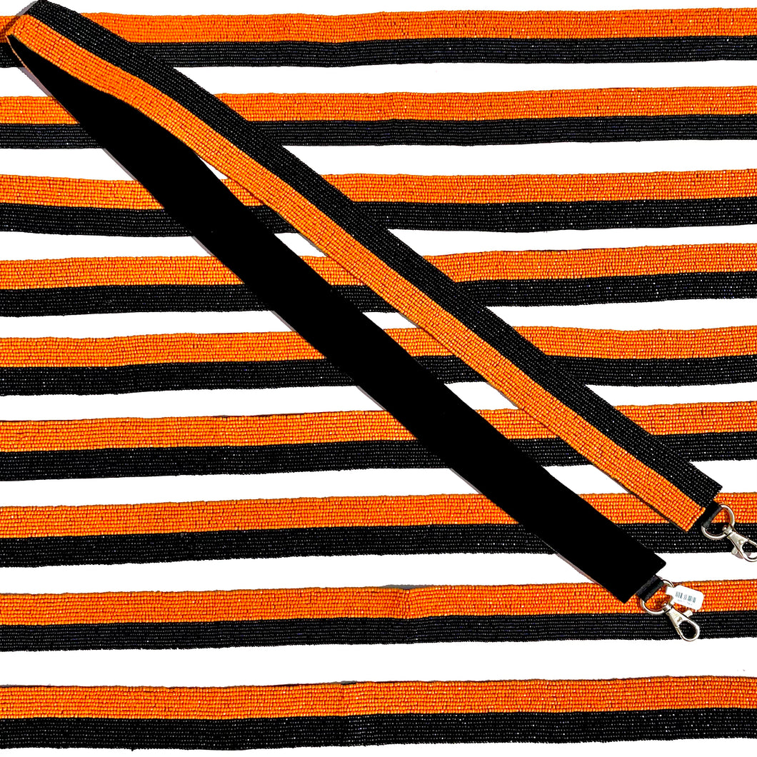 Orange and Black Stripe Purse Strap