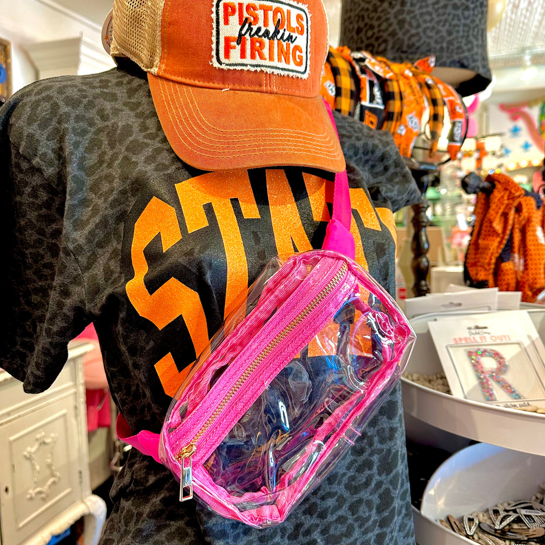 Clear Belt Bag Hot Pink